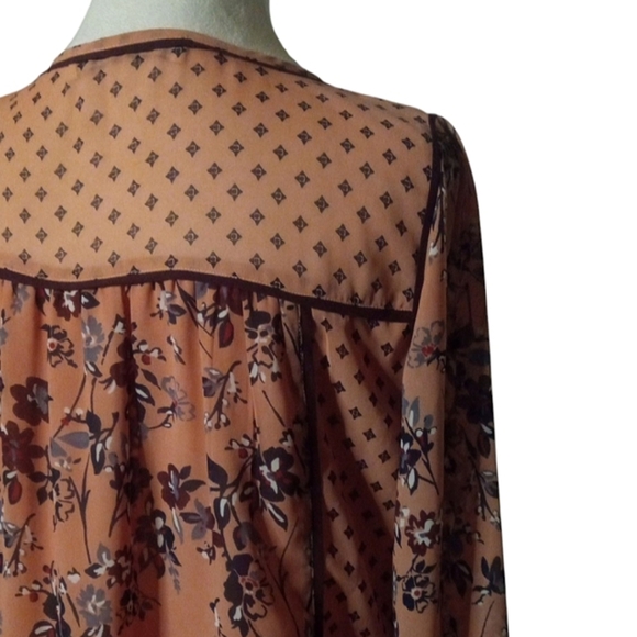 Abercrombie & Fitch 90's Y2K Style Peasant Floral Bohemian Blouse Size XS - Picture 7 of 9